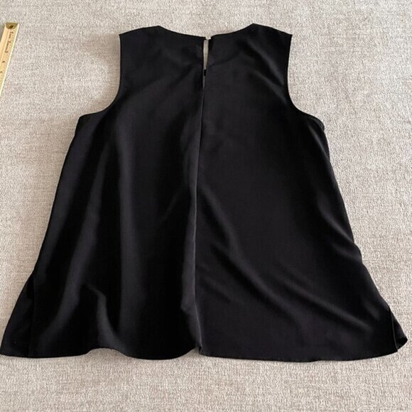 Rachel Rachel Roy Womens Black Sleeveless Pullover Blouse Top Size L Side Slit - Picture 6 of 7